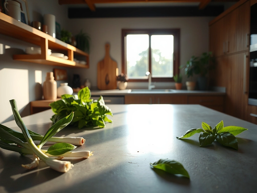 ครัวสมัยใหม่พร้อมสมุนไพรไทยสด